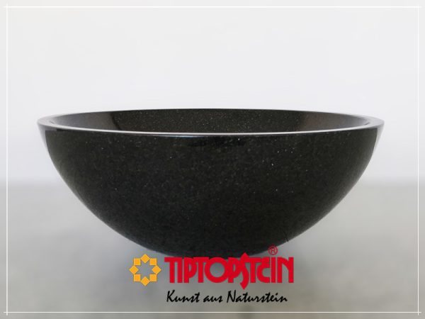 Waschbecken, Granit, China Black, D30x13, poliert