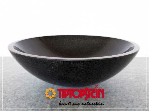 Waschbecken, Granit, China Black, D43x13, poliert